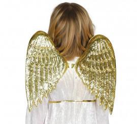 Ali d'angelo dorate in plastica per adulti 70x62 cm