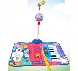 Alfombra Batería y Piano con Micrófono de Pie y Baquetas Peppa Pig