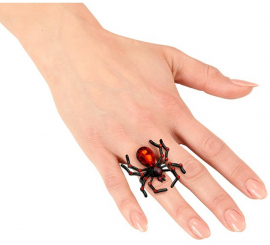 Anillo Araña con Gema y Diamantes rojos