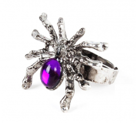 Spider ring purple stone metal