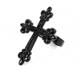 Black metal cross ring