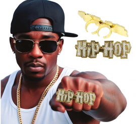 Anillo dorado 'Hip Hop'