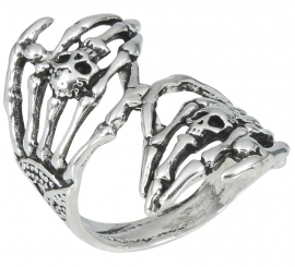 Metal Skeleton Hands Ring