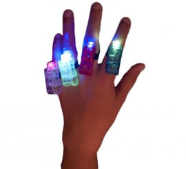 Rings with light in assorted colors 4 units