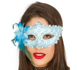 Blaue Blumenmaske