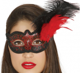 Red feather mask