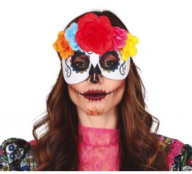 Catrina Mask with Flowers