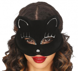 Black Cat Velvet Mask