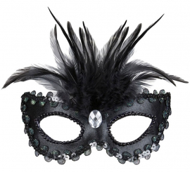 Elegant black mask with feathers Elegant black mask with feathers