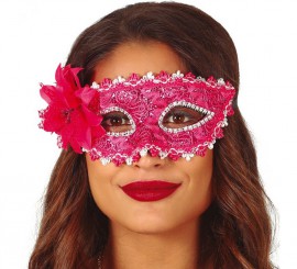 Fuchsia Mask with Flower