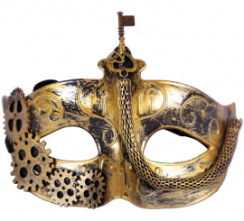 Goldene Steampunk Maske 16 cm