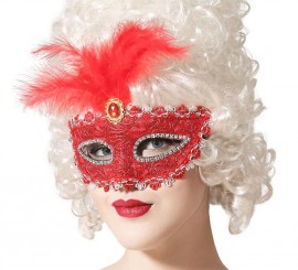 Roter venezianische Maske