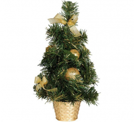 40cm Gold geschmückter Weihnachtsbaum mit Blumentopf