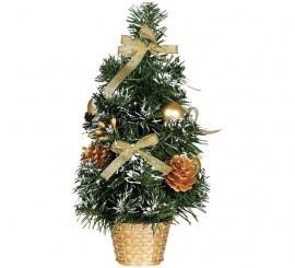 Weihnachtsbaum geschmückt Snowy Gold 40 cm mit Blumentopf