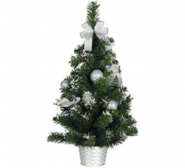 60 cm Snowy Silver Decorated Christmas Tree with Pot