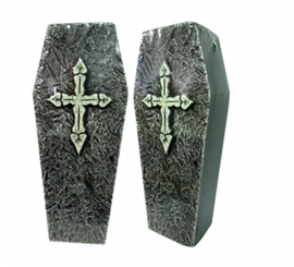 Antique Coffin with Cross of 48X18X11 cm