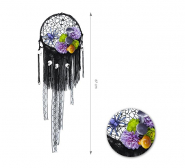 67 cm black flowered dream catcher