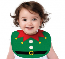 Green Elf Christmas Bib for kids