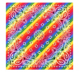 Regenbogen-Paisley-Bandana oder Schal 54x54 cm