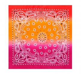 Bandana ou lenço Paisley gradiente fúcsia 54x54 cm