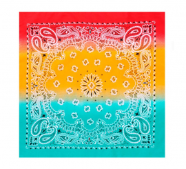 Bandana ou lenço Paisley gradiente vermelho 54x54 cm