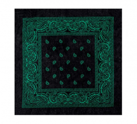 Bandana ou lenço verde Paisley 54x54 cm