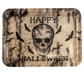 Bandeja con Calavera Feliz Happy Halloween de 33x24 cm