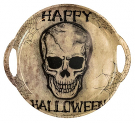 Bandeja con Calavera Happy Halloween con Asas de 30 cm