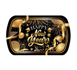 Happy New Year plastic tray 39x24 cm