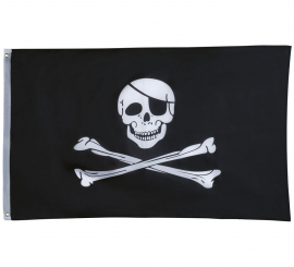 Black Pirate Skull Flag 90x150 cm