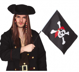 Pirate Flag with Stick 42X30 cm