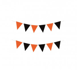 Banderines Halloween negro y naranja de 3 m