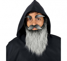 Beard with Mustache and Gray Eyebrows