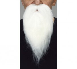 Mustache with white beard