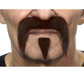 Moustache à bouton marron