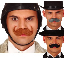 English mustache in various colors