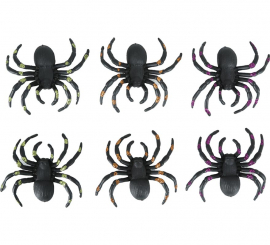 Blister pack of 6 7cm Glitter Spiders