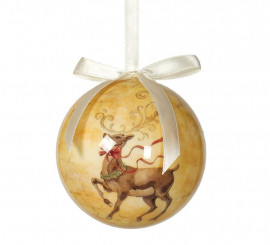 Bolha de 6 bolas de decoração de cervos ou renas 60 mm