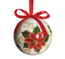 Blíster de 6 Bolas Decoración Poinsettia 75 mm