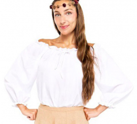Blusa Medieval blanca para mujer