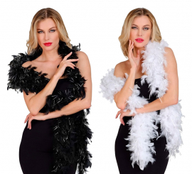 Feather Boa with silver foam measuring 1.80m and 80g in various colors