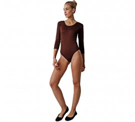 Brown long sleeve bodysuit for girls