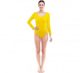 Yellow long sleeve bodysuit or jersey for women