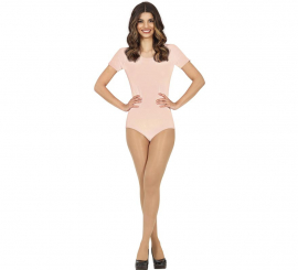 Beige short sleeve bodysuit or jersey for women