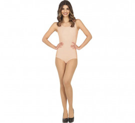 Beige sleeveless bodysuit or maillot for women