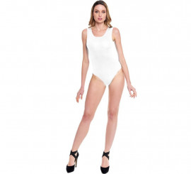 Bodysuit or Leotard with wide white straps for women