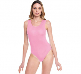 Bodysuit or Leotard with wide pink straps for women