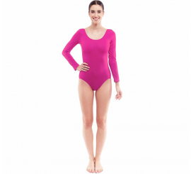 Fuchsia long sleeve bodysuit or jersey for women