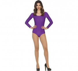 Body o Maillot Lila manga larga para mujer