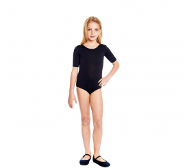 Black short sleeve bodysuit or jersey for girl